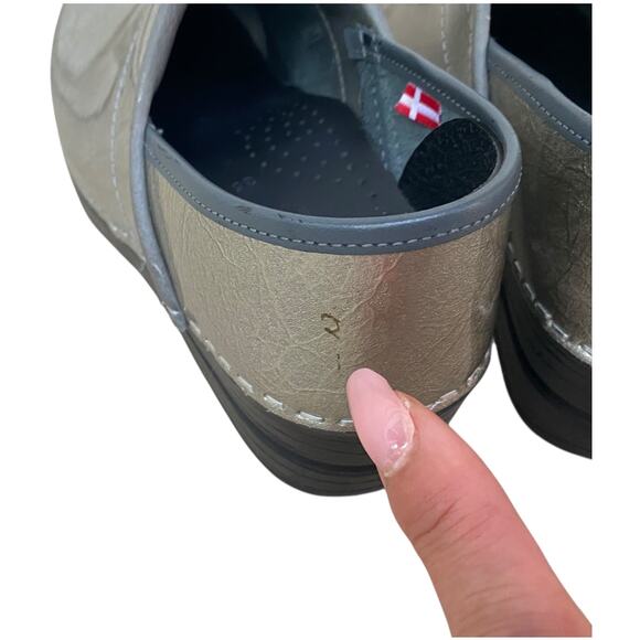 Sanita Professional Metallic Silver Patent Leather Womens Work EU 35 US 4 - Picture 10 of 16